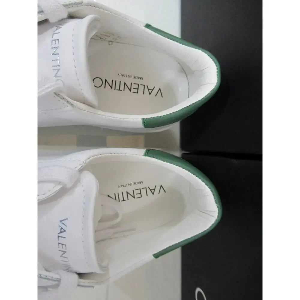 VALENTINO By Mario Valentino Petra Lace Up Logo Sneakers White / Green Size 8.5